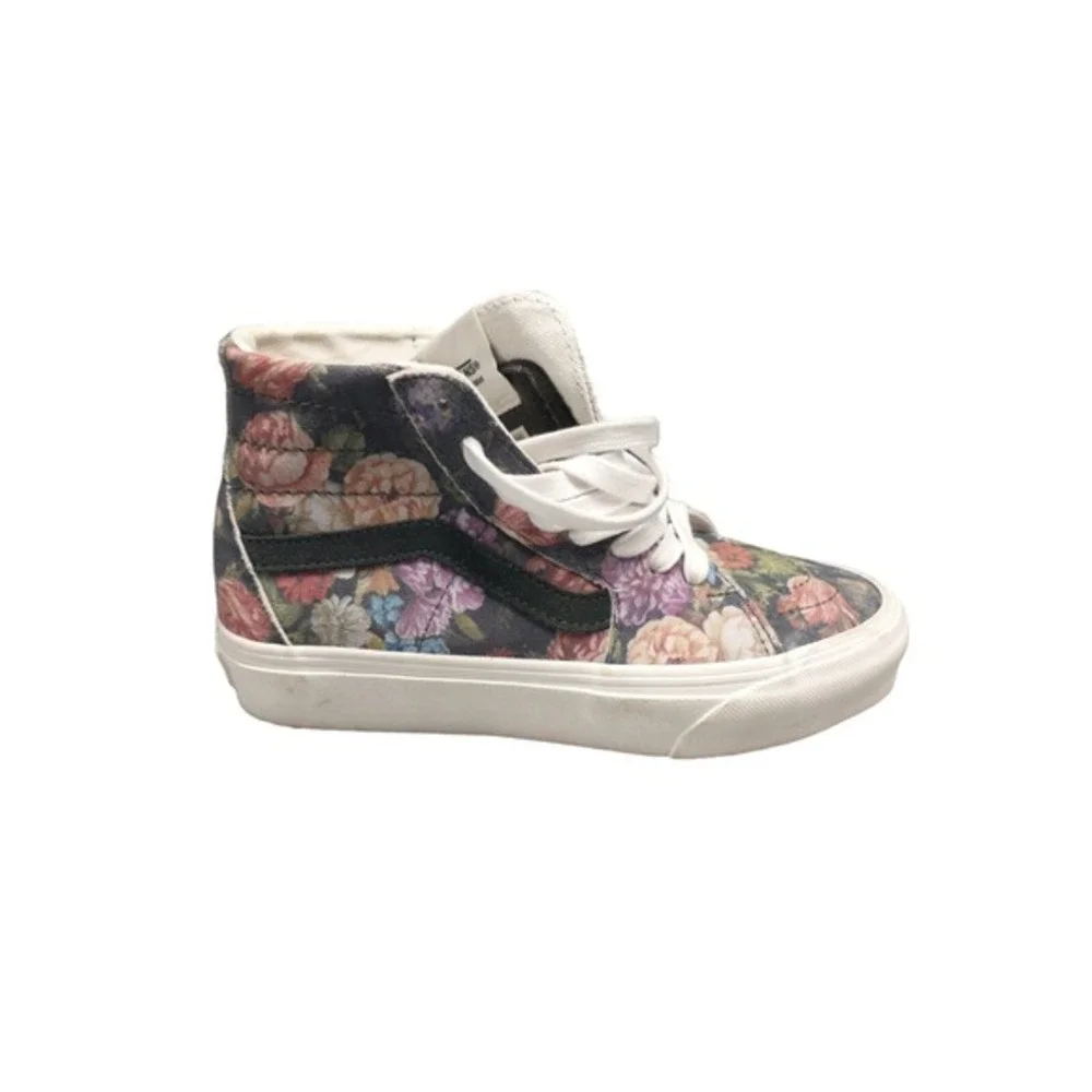 Vans High Top Sneakers Shoes Mens 3.5 Womens 5 Multicolor Floral Suede Lace Up